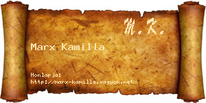 Marx Kamilla névjegykártya